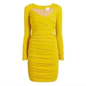NEW $365 Cinq a Sept Miah Long Sleeve Ruched Jersey Mini Dress